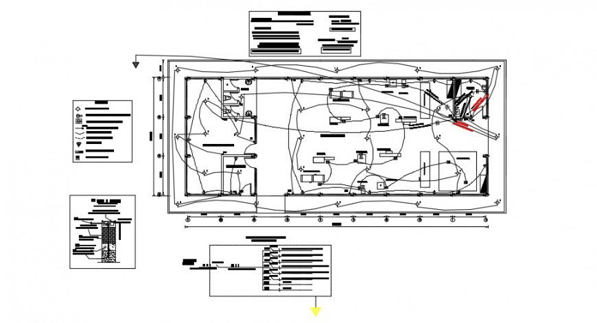 Top view electric layout plan detailing dwg file