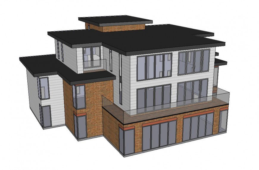 Top view elevation concept of house 3d