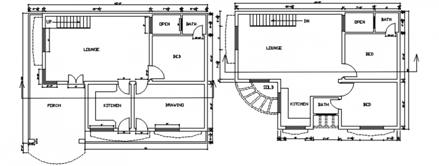 Top view furniture area details in house dwg file