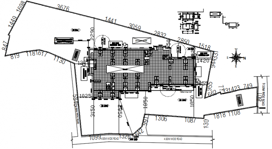 Top view furniture layout plan of hospital dwg file