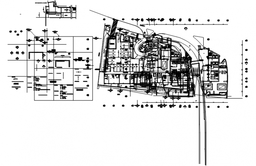 Top view Hotel architecture plan details