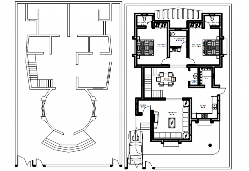Top view house plan layout