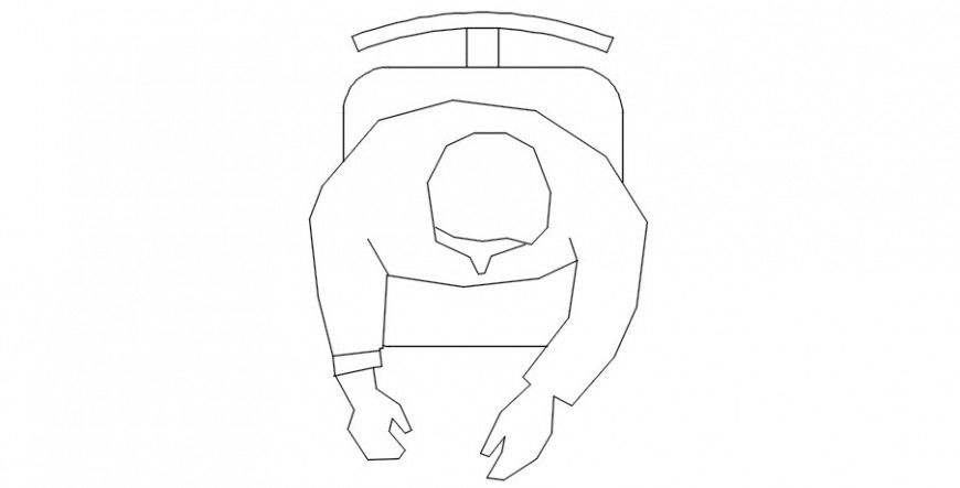 Top view human figure block detail