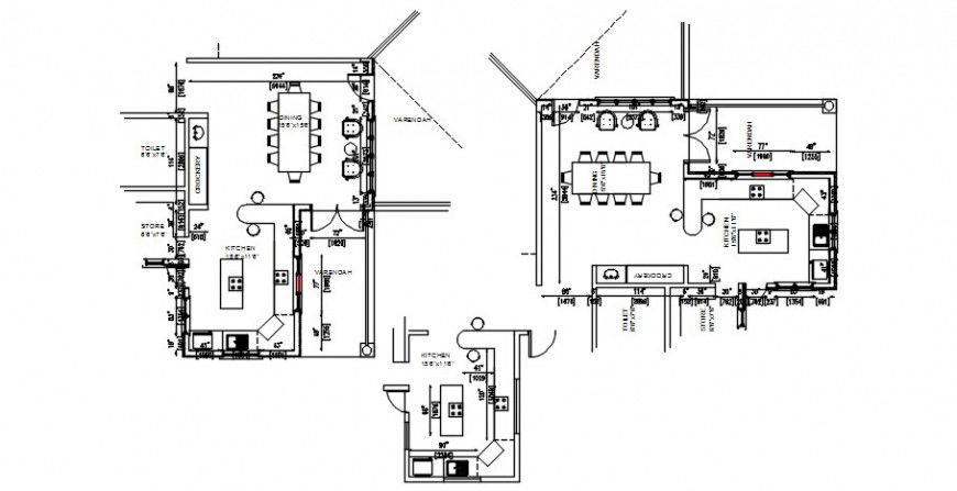 Top view hutch kitchen plan layout file