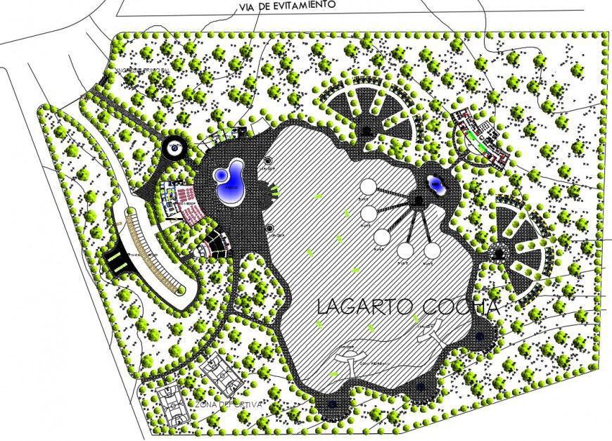 Top view landscape layout plan of resort