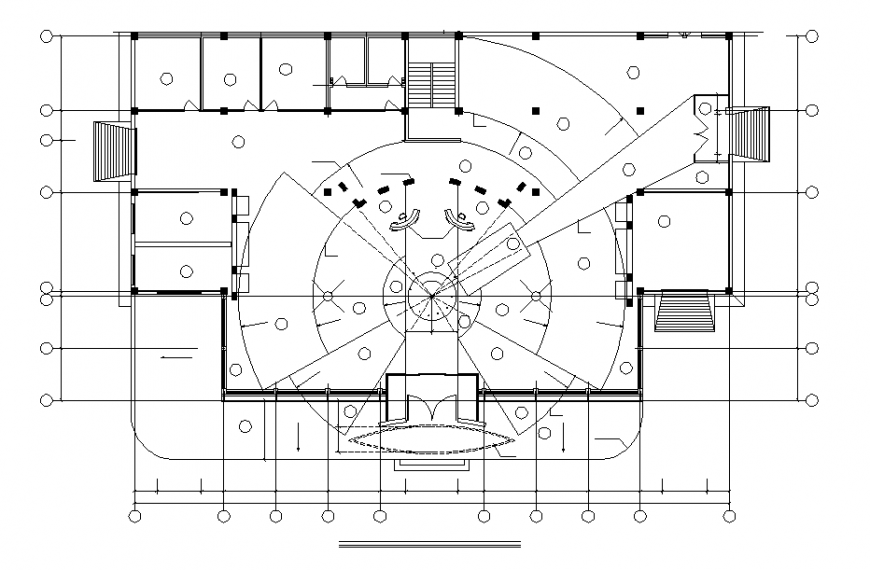 Top view layout plan and door swing detailing