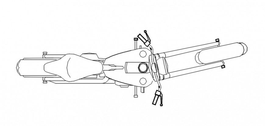 Top view model detail of a bike
