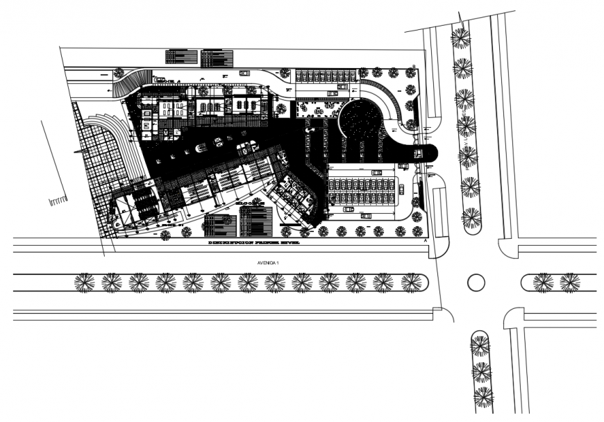 Top view of a Campus university dwg file