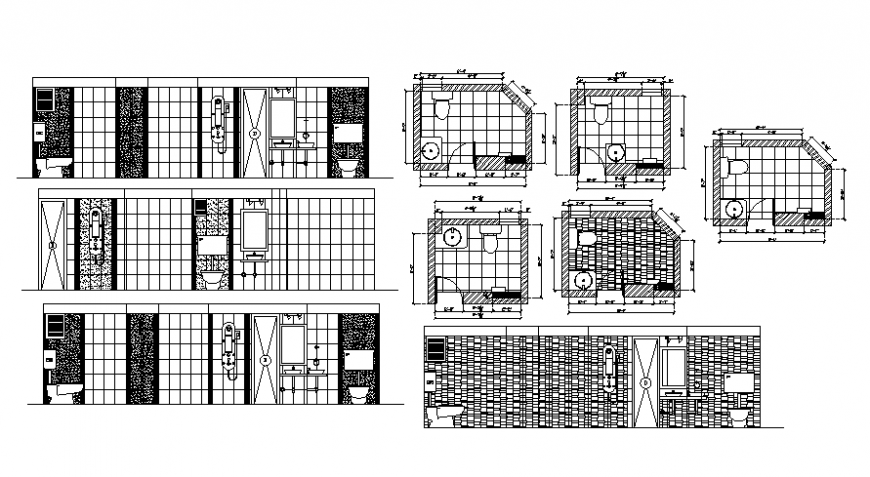Top view of bathroom and elevation concept