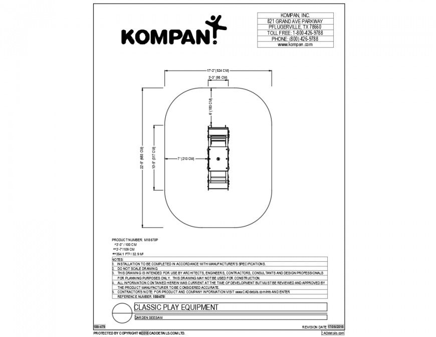 Top view of classical play equipment of garden dwg file