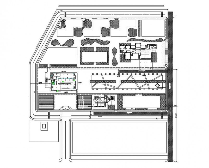 Top view of clubhouse project detail cad file
