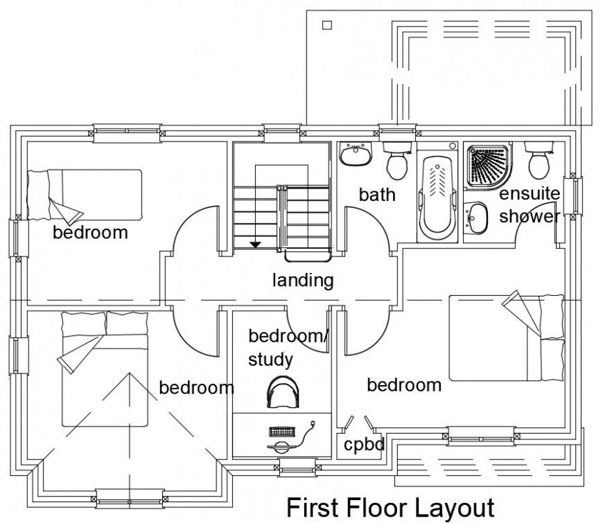 Top view of floor levels in the bungalow