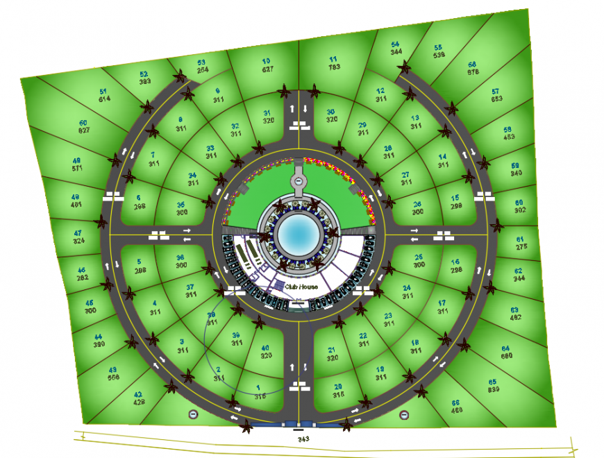 Top view of ploting drawing autocad file