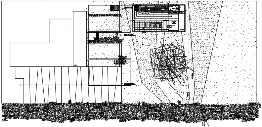 Top view of residential design dwg file