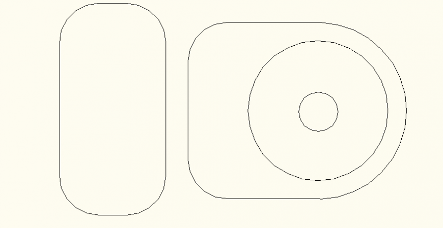 Top view of sitting toilet detail dwg file