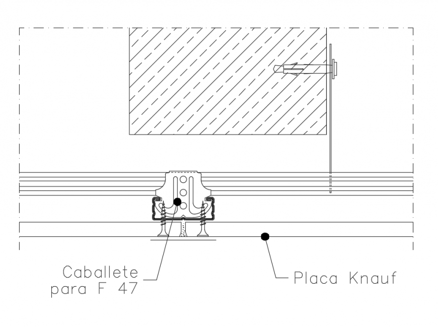 Top view of suspended ceiling structure details dwg file