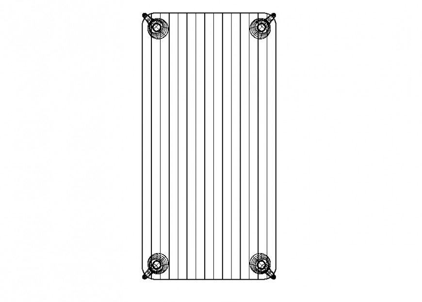 Top view of table with speakers dwg file