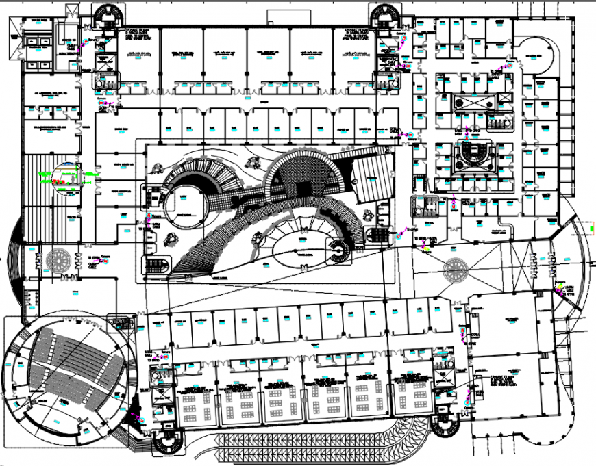 Top view of university layout plan