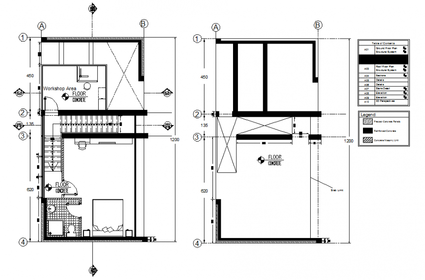 Top view plan of a house dwg file