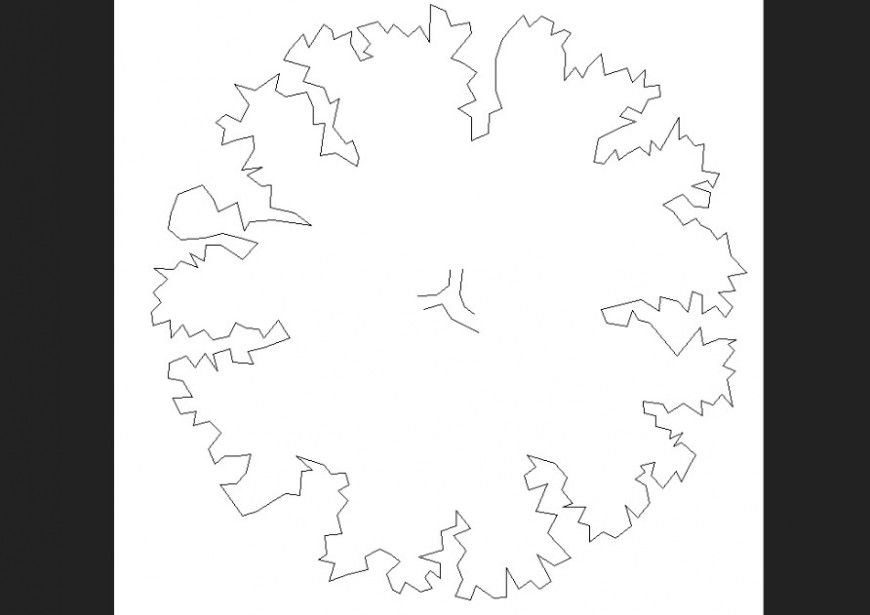 Top view plan of tree detail dwg file.