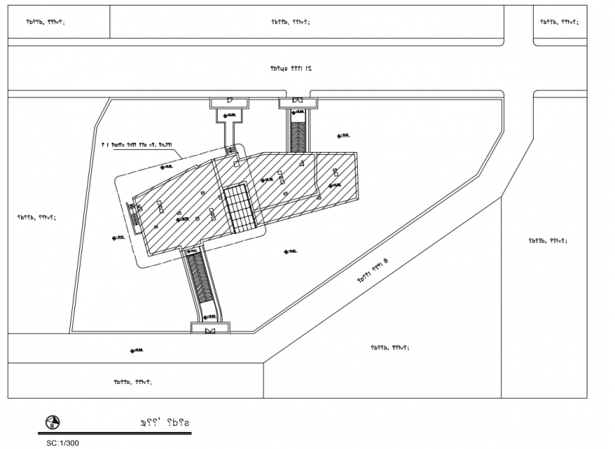 Top view plan of villa dwg file