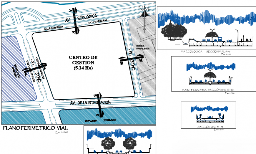 Top view with elevation design autocad file