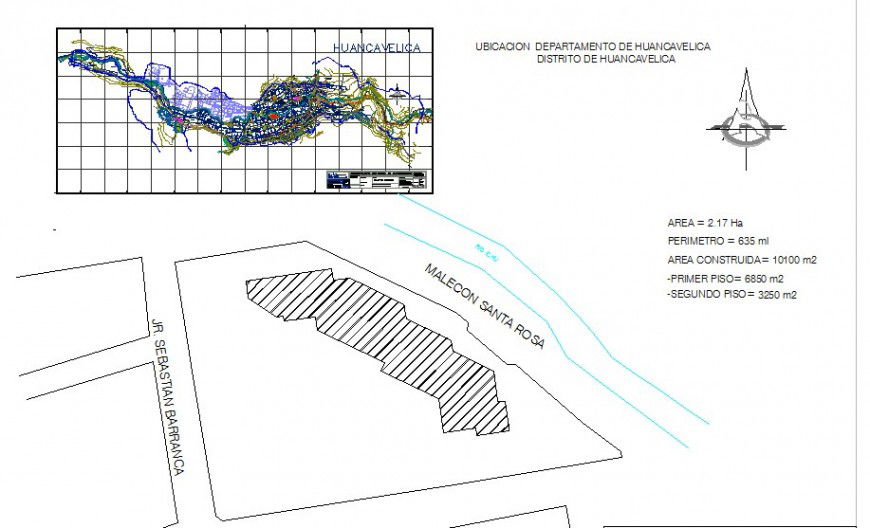 Topographical architectural map 2d view layout autocad format