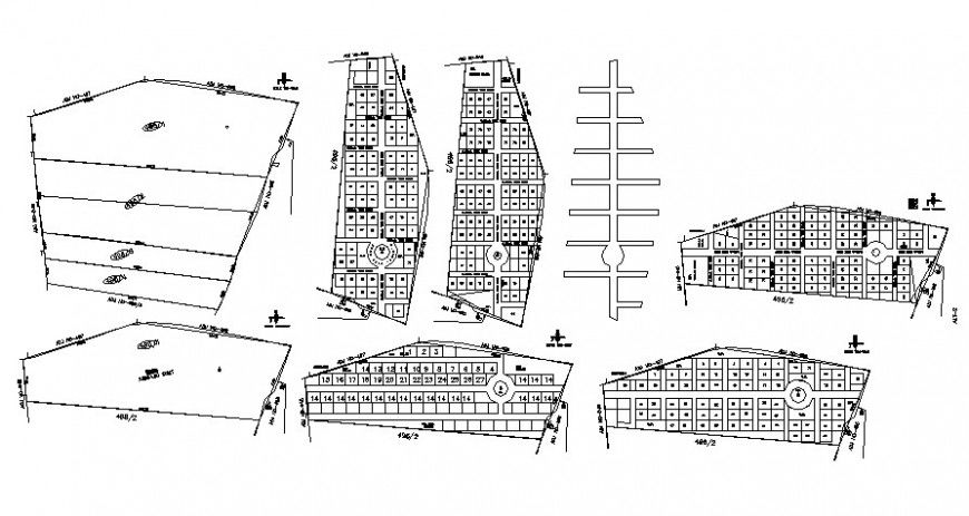 Topographical zonal diviosn details of a plot 2d view autocad file