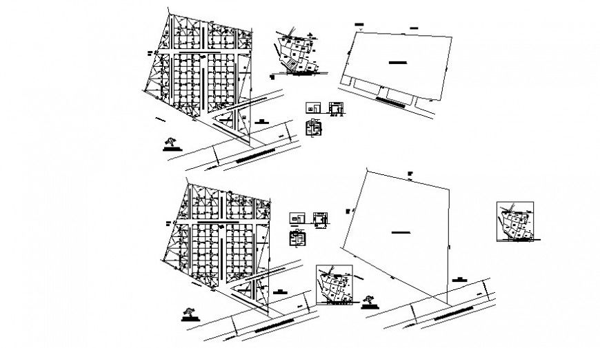 Topographical zonal division area 2d view autocad software file