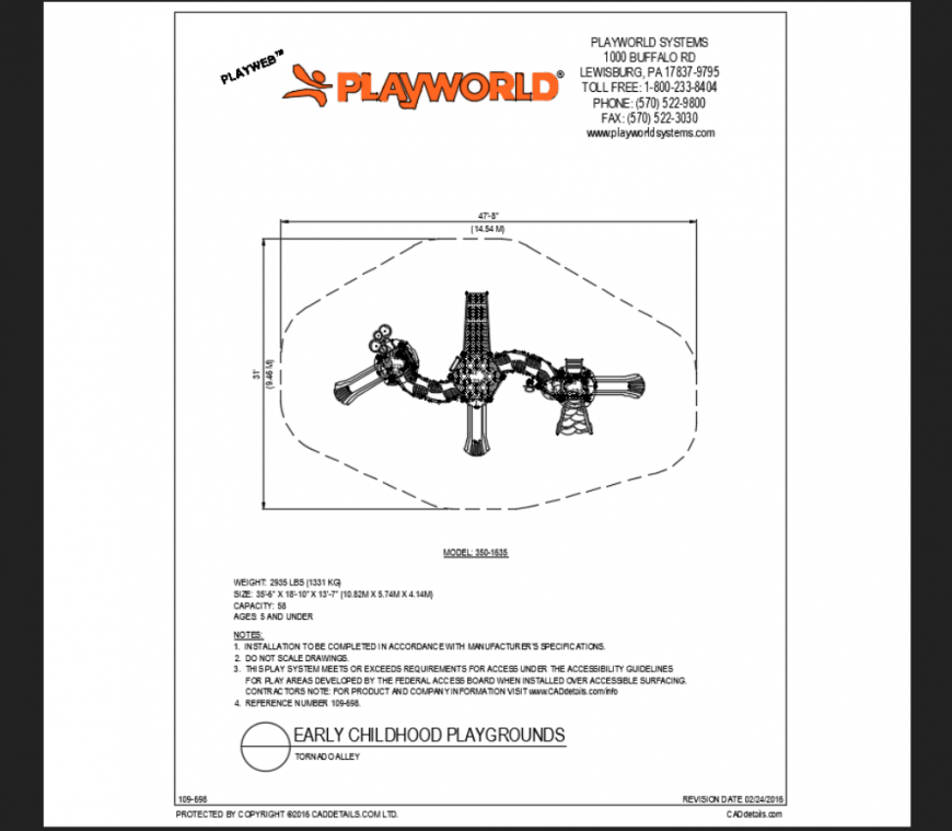Torn adio alley play area play equipment details of early school park dwg file