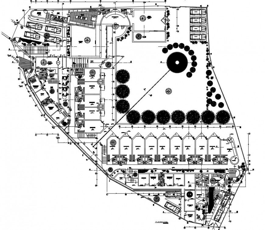 Tourist hotel building drawings plan dwg autocad file