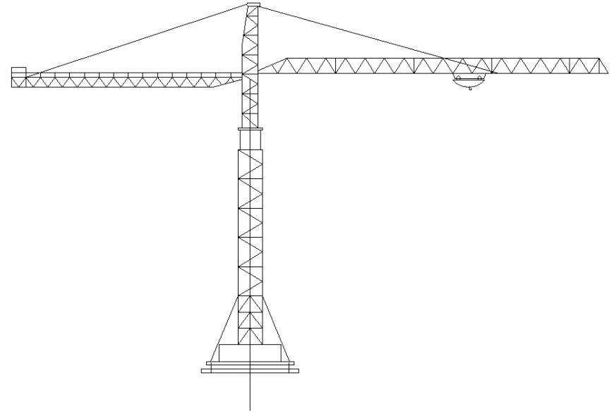 Tower crane detail elevation dwg file