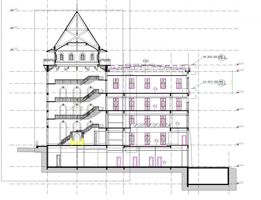 Tower section plan detail dwg file
