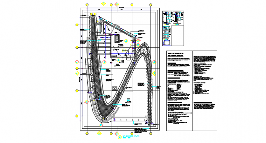 Tower upper roof plan structure detail dwg file