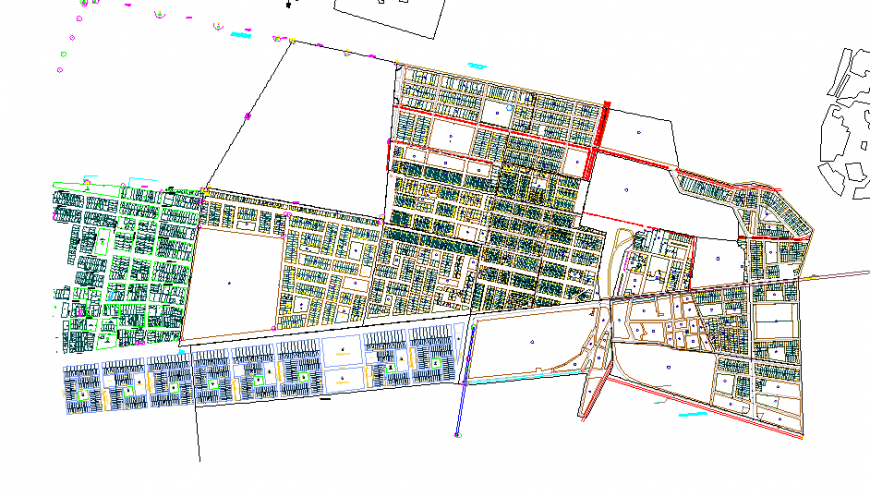 Town Planing Lay-out detail in DWG file
