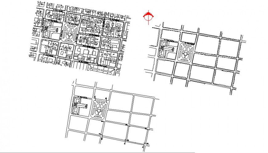 Town planning architectural map in AutoCAD file.