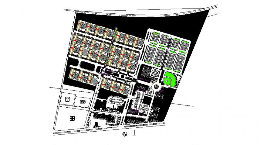 Town planning plan in auto cad software