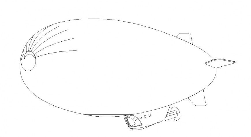 Toy plane front 2d design dwg file