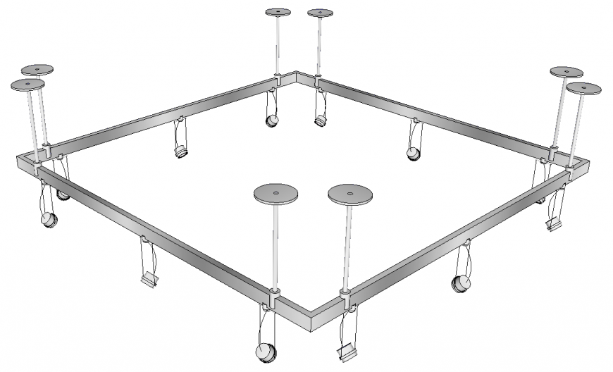 Track lighting detail elevation 3d model sketch-up file