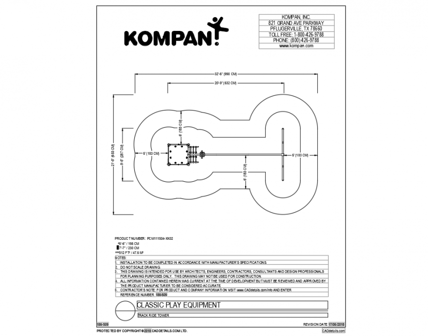 Track ride tower play equipment details dwg file