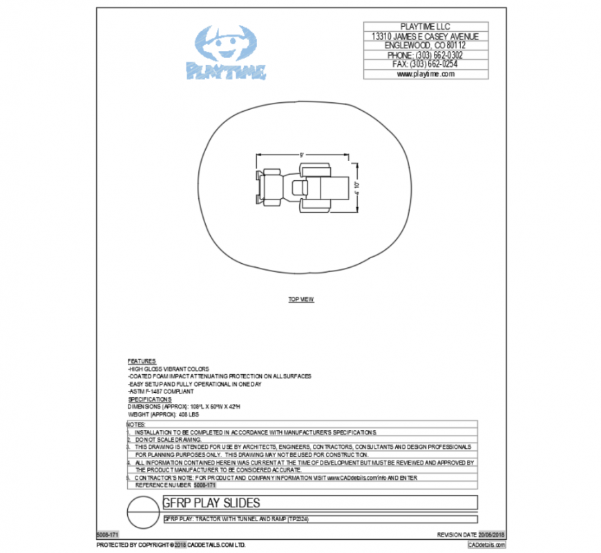 Tractor design with tunnel and ramp top view cad block design dwg file