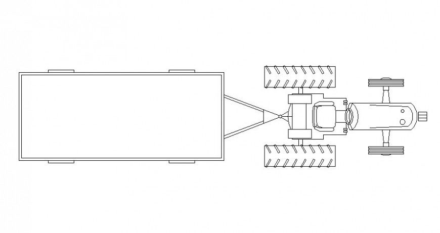 Tractor 2D Elevation CAD DWG Drawing for Engineers and Designers