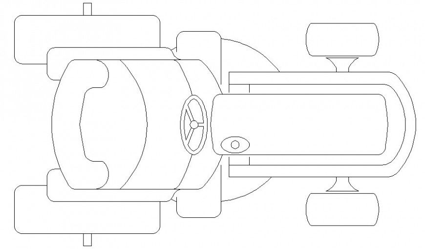 Tractor elevation 2d drawing of transportation units autocad file