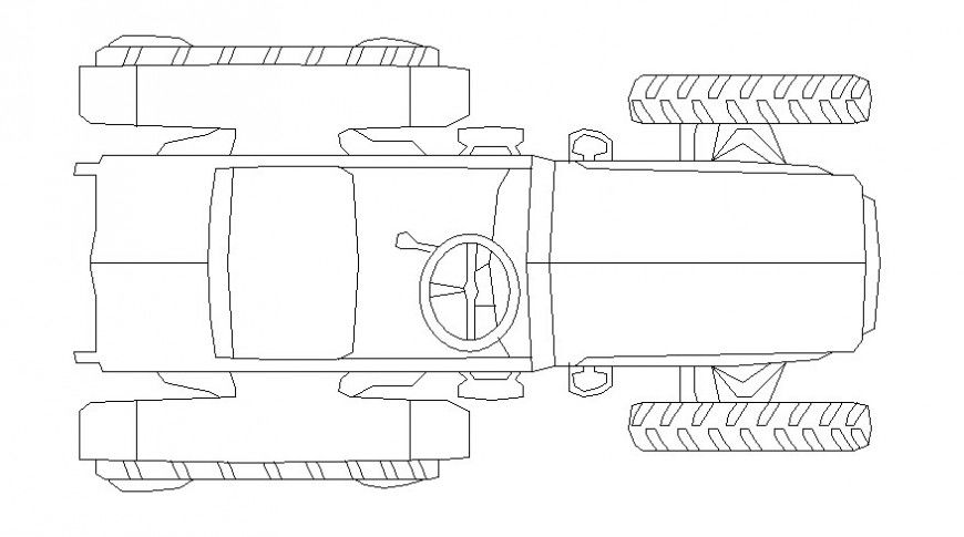 Tractor units detail drawing in autocad software