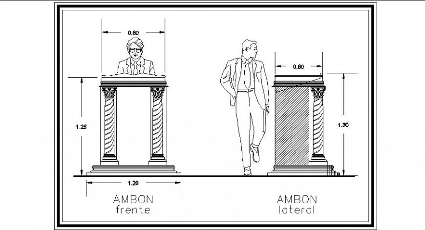 Tradition design court witness box detail drawing in dwg AutoCAD file.