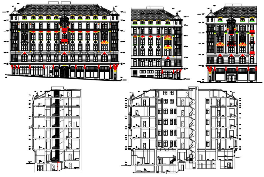Tradition elevation design of hotel project