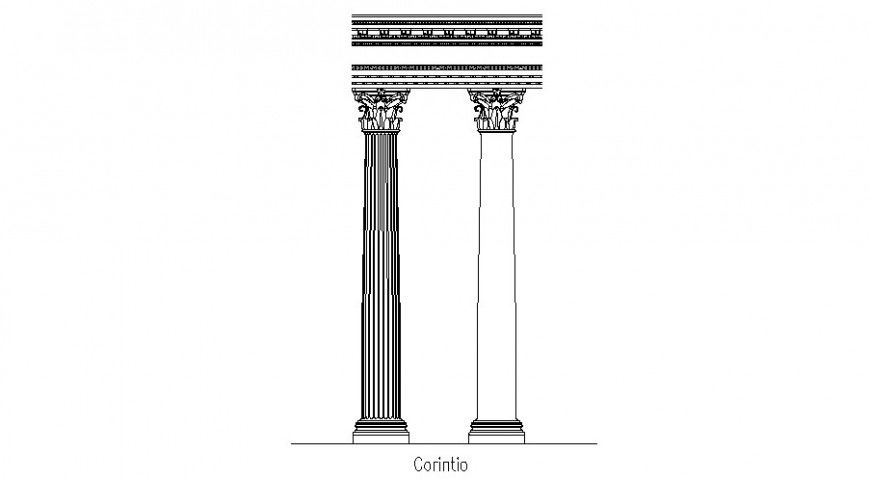 Traditional column and beam units detail in autocad format