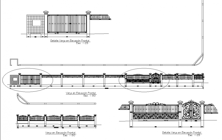 Traditional compound wall design in dwg AutoCAD file.
