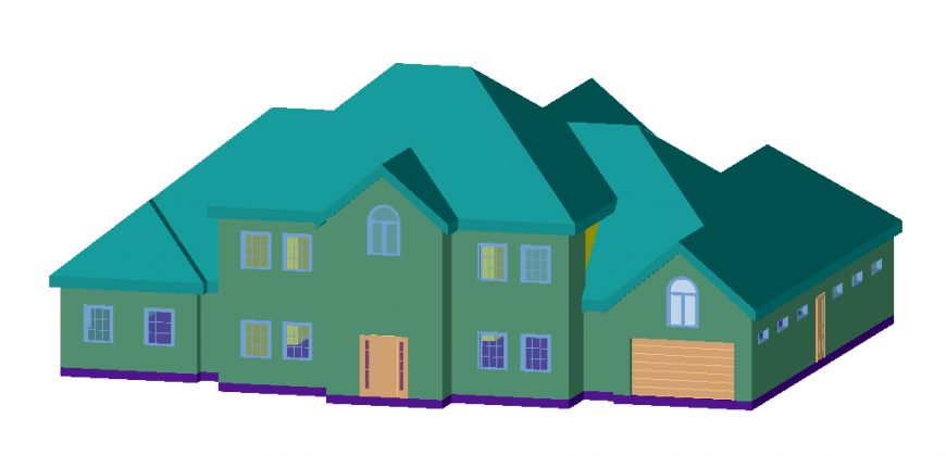 Traditional concept of a building 3d model