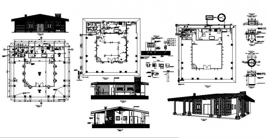 Traditional house plan drawing in dwg file.